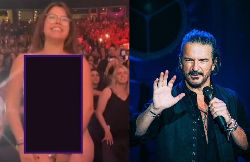 Fan se quita la ropa en concierto de Ricardo Arjona