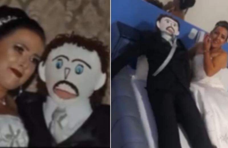 ¡Mujer se casa con un muñeco de trapo y tiene una familia con él!
