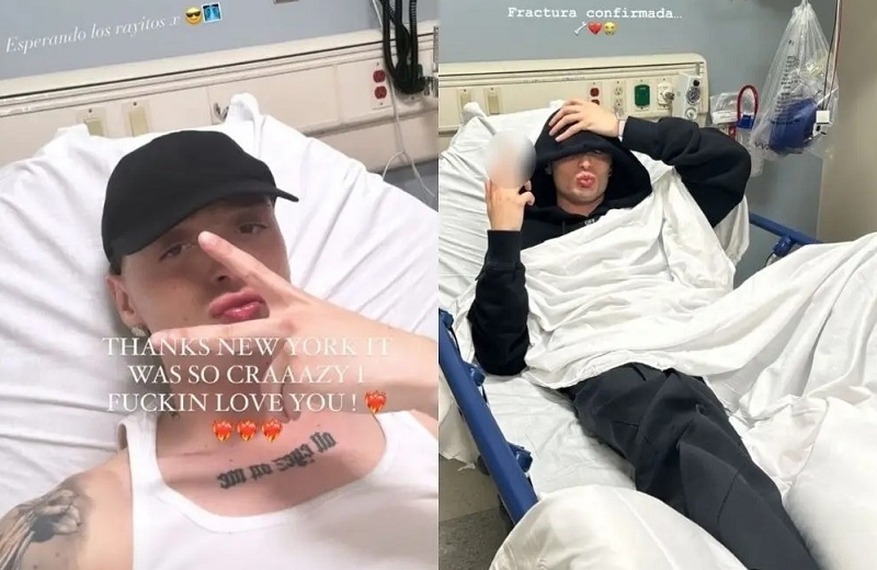 Hospitalizan a Peso Pluma tras sufrir accidente en pleno concierto (+fotos/video)