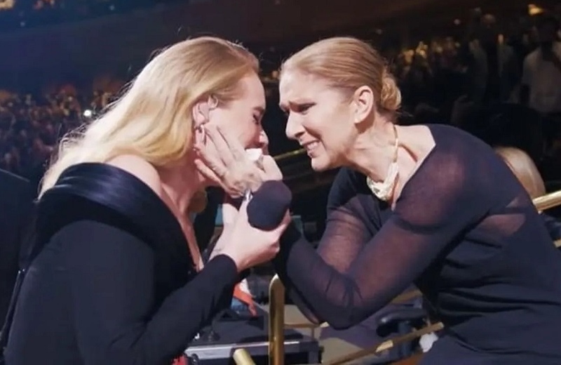 Adele rompe en llanto al ver a Céline Dion en su concierto en Las Vegas (+video)