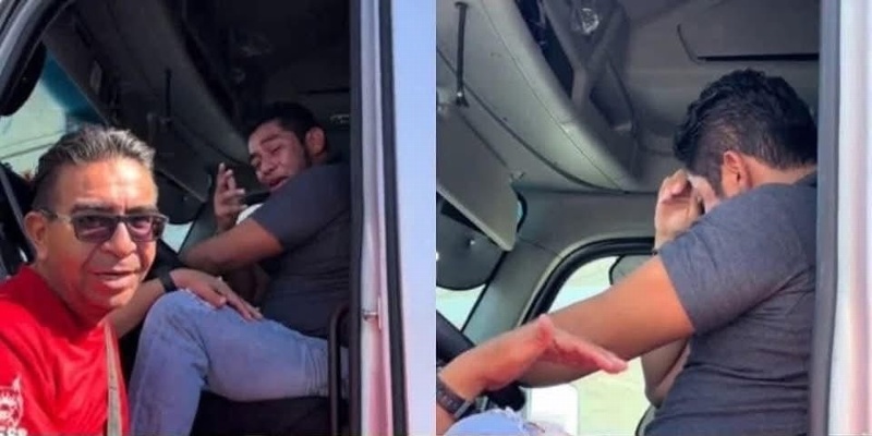 Trailero entra en crisis de llanto ‘tengo miedo perder mi trabajo´ comentó a policías antes de volverse viral su caso