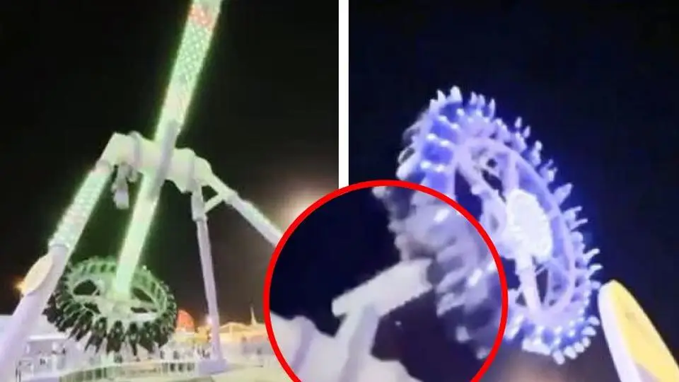 ¡De película! Juego mecánico colapsa en pleno parque de diversiones