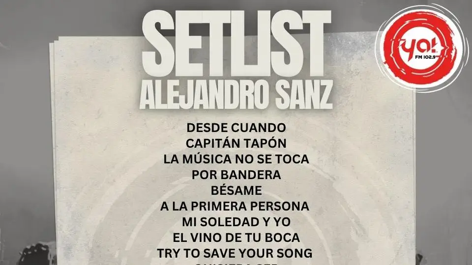 ESTE ES EL SETLIST DEL CONCIERTO DE ALEJANDRO SANZ