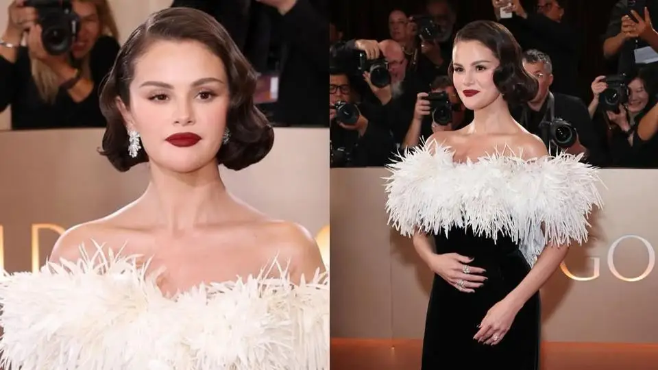 Selena Gómez en los Globos de Oro 2026: ¿Embarazo en camino?