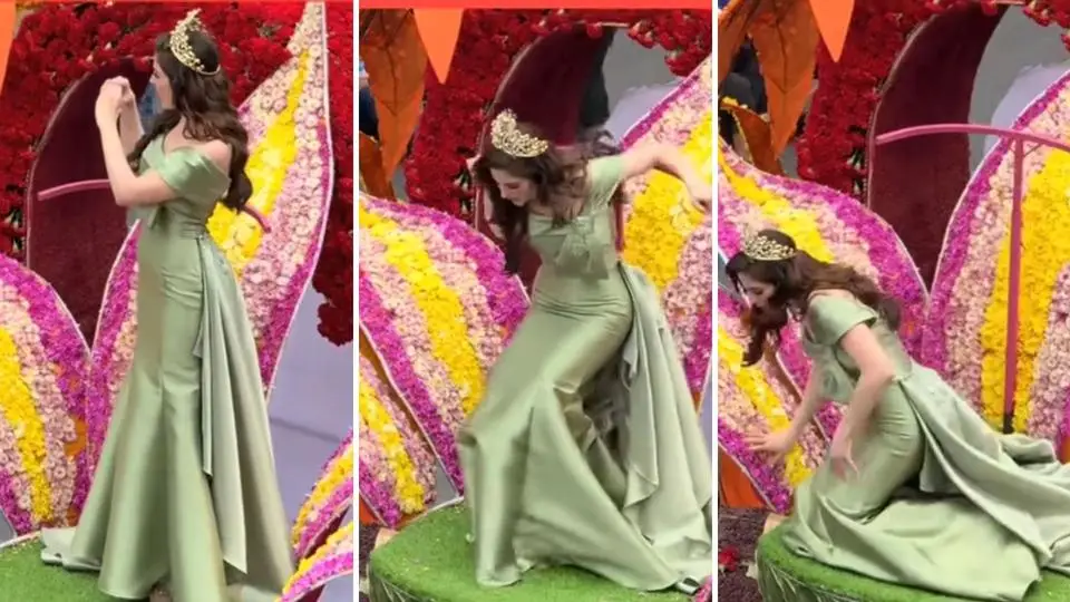 Video viral: Fátima Bosch se desvanece durante desfile en Ecuador
