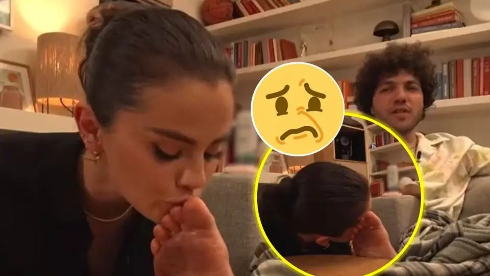 ¿Demasiado amor?  Selena Gomez besa el pie sucio de su esposo y divide opiniones