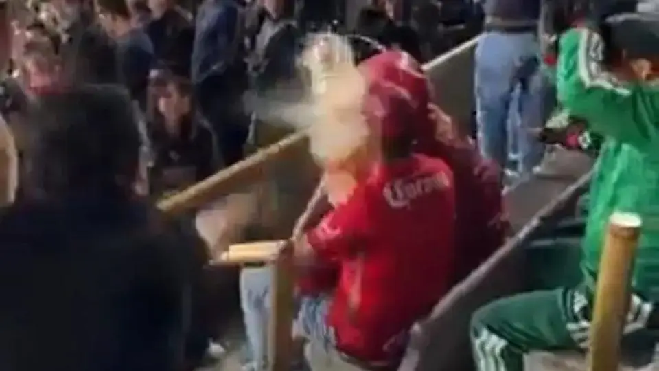 ¡Vergonzoso! Aficionados de Pumas agreden a fanáticos del Toluca (+video)