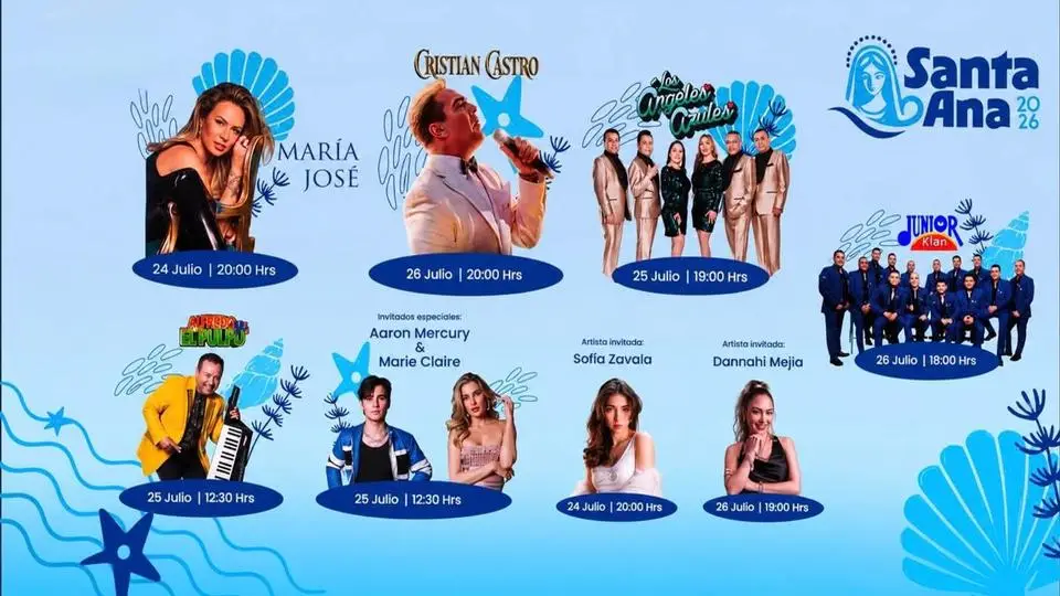 ¡Confirmado! Estos son los artistas que encenderán las Fiestas de Santa Ana 2026 en Boca del Río