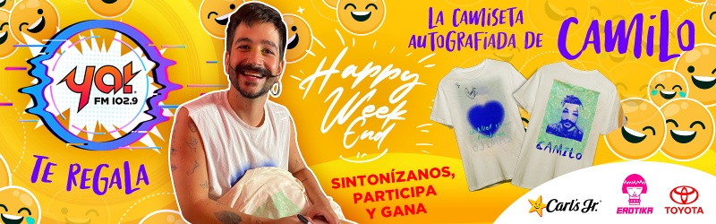 HAPPY WEKEEND PLAYERA AUTOGRAFIADA DE CAMILO 